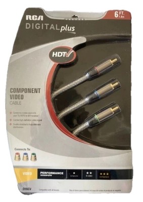 RCA DIGITAL PLUS HDTV COMPONENT VIDEO CABLE 6 FT DH6CV In Packaging