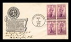DR JIM STAMPS US COVER RHODE ISLAND FDC SCOTT 777 BLOCK OF 4 ANDERSON CACHET