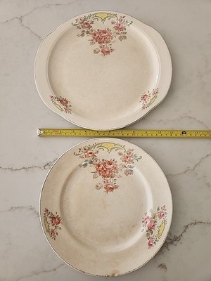 Vintage Camwood Ivory Universal Cambridge USA Platter & Plate Set - 000863