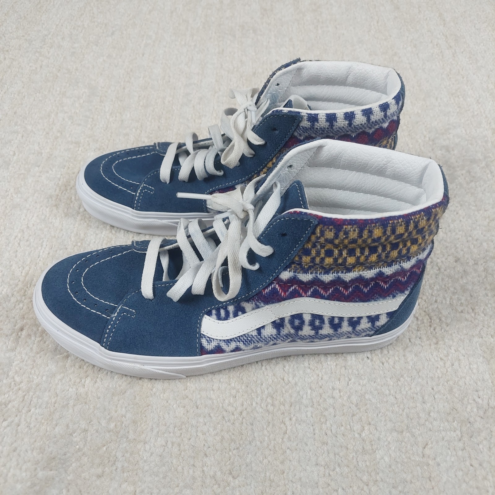 SAOLA Scarpe da skateboard Vans Sk8 Hi Fair Isle blu sneakers uomo 8 5 scamosciate sud ovest