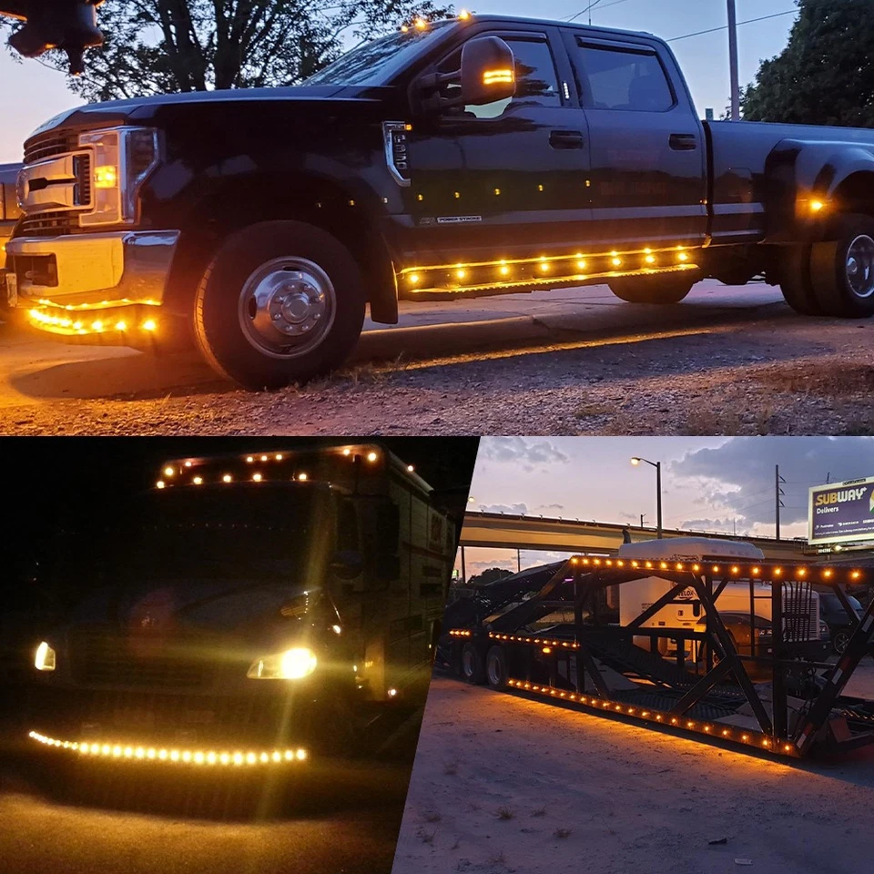 20/40pcs Chrome Amber 3/4" Bullet Round LED Side Marker Lights Trailer Truck RV Foto 3 de 4