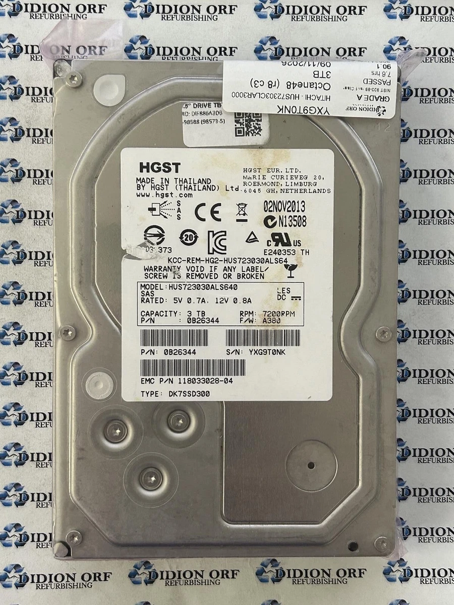 25+ Hitachi Internal Hard Disk Drives 3 TB Storage Capacity for