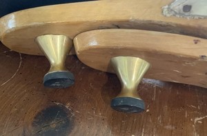 Vintage Italian “Di Chiara” ROMA NOVELTY BRASS STILETTO HEELS MULES Shoes AS IS