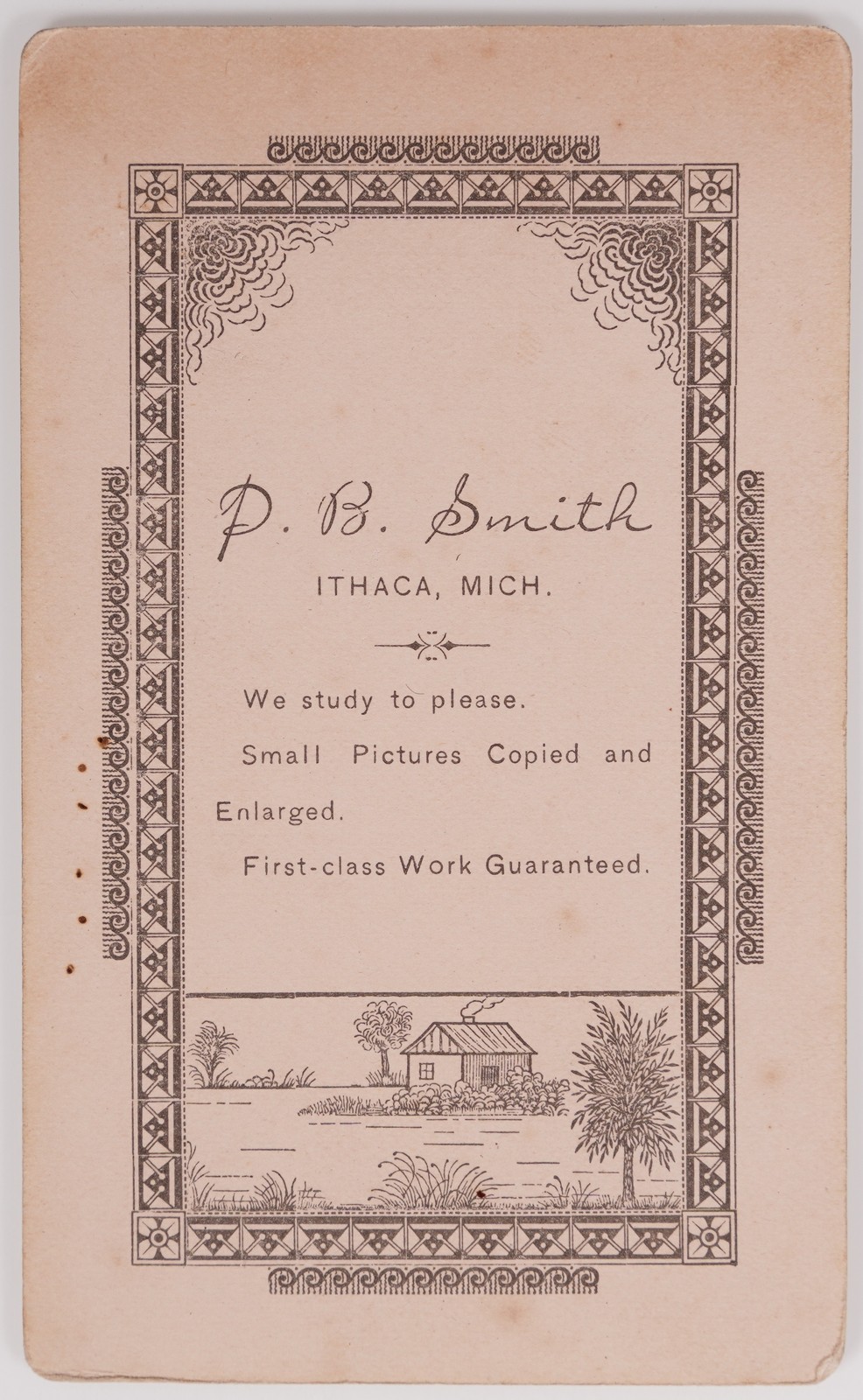 Antique CDV P. B. Smith Cute Young Boy With Crutches Injured Ithaca Michigan — additional view