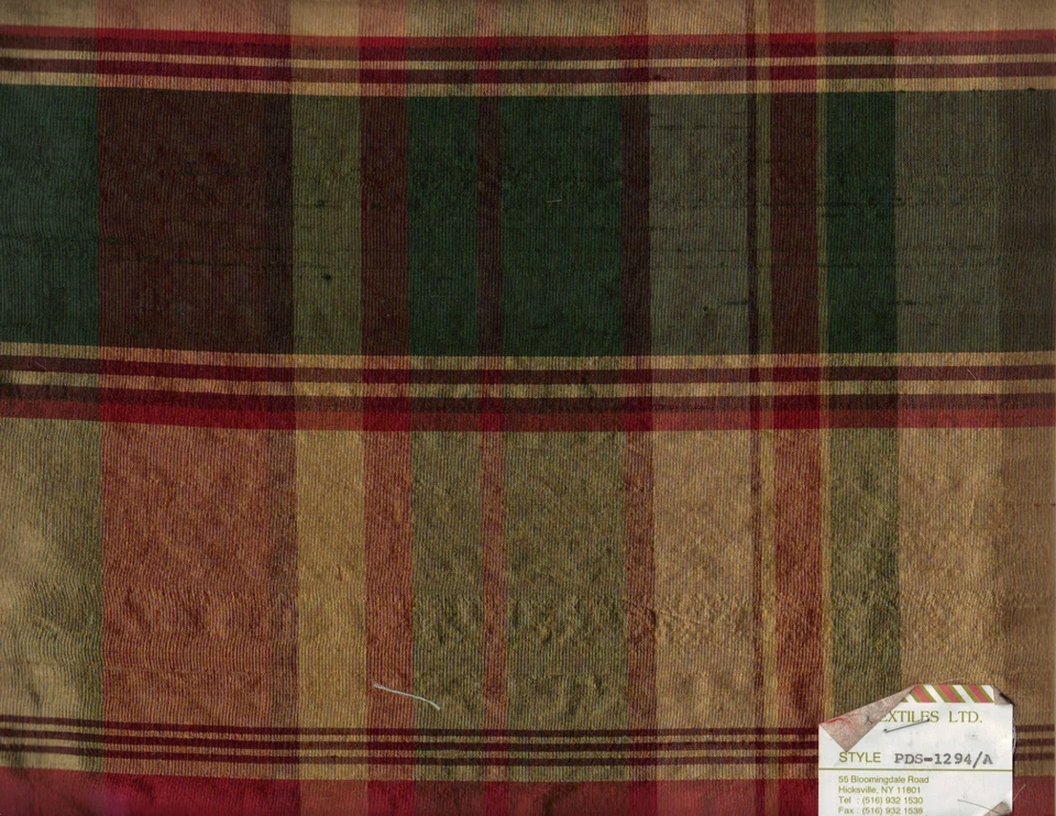 100% seda dupioni multi cuadros. tela por yarda. 54" de ancho. Foto 2 de 2