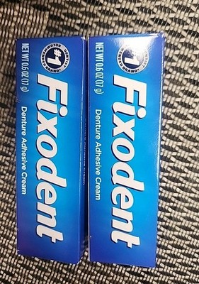 Fixodent Secure 0.6 Oz Denture Adhesive Cream Travel Size Lot Of 2 New