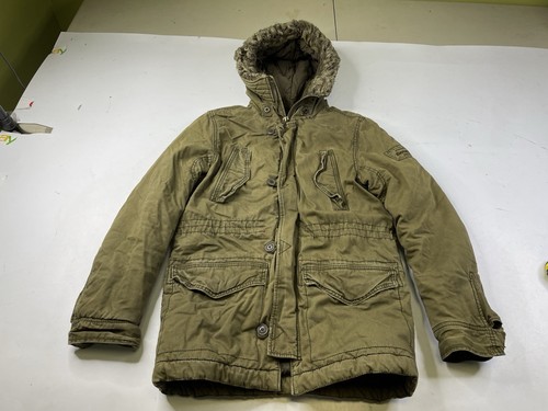 Vintage Abercrombie & Fitch Herren XL Wilcox Military Jacke Army Green Sherpa Y2K - Bild 1 von 10
