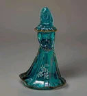 Fenton Ocean Blue Carnival Glass Bridesmaid Doll Signed Shelley & B Montgomery