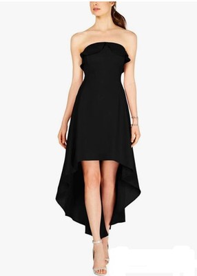 19 Cooper Black Strapless Hi Low Ruffled Dress Size Small Womens Cocktail Party