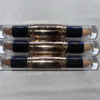 Lot of 3 Hard Candy Highlight & Contour Face Duo Stick 1097 Medium - As Pictured