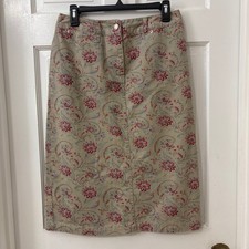 Pendleton Floral Cotton Straight Midi Skirt 8 Boho Western Cottagecore Modest