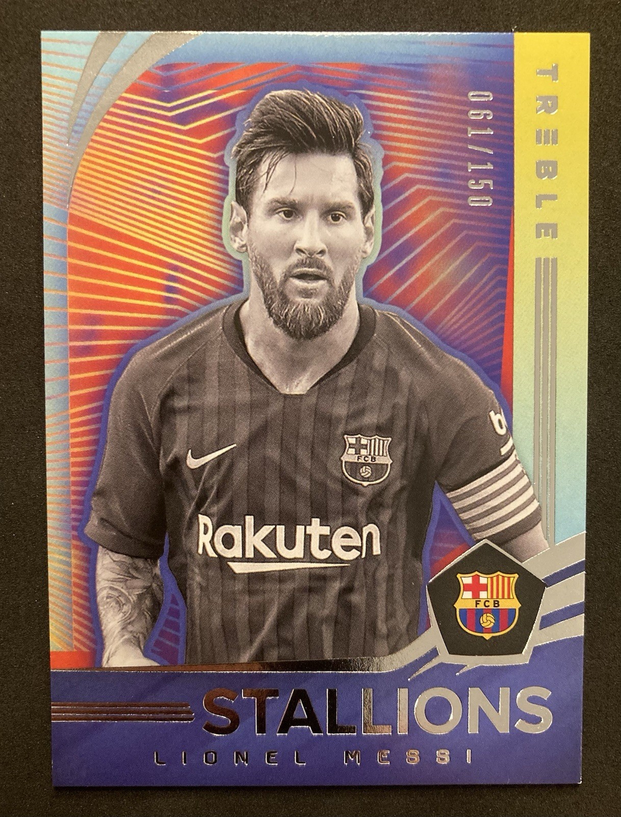 Lionel Messi FC Barcelona 2018-2019 Panini Treble Stallions /150