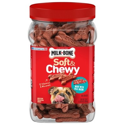 Milk Bone Soft & Chewy Dog Treats Made W/ Real Bacon 25 oz Canister