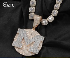 Collane pendenti A-Z personalizzate una lettera Bling Cubic Zircon placcato oro vero