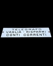 Insegna Tabella Smaltata Telegrafo Conti Correnti
