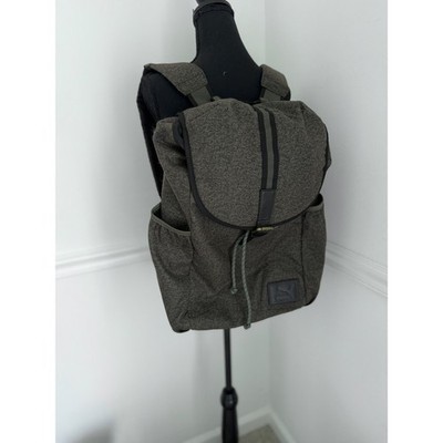 Puma Mens Heritage large Rucksack Backpack Green Herringbone Laptop Sleeve Bag