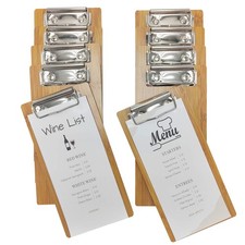 10-Pack Wood Check Presenters for Restaurants, Server Book, Menu Holder for C...