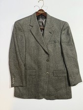 Austin Reed Jacket Blazer Mens 42R Gray Plaid Vintage Wool