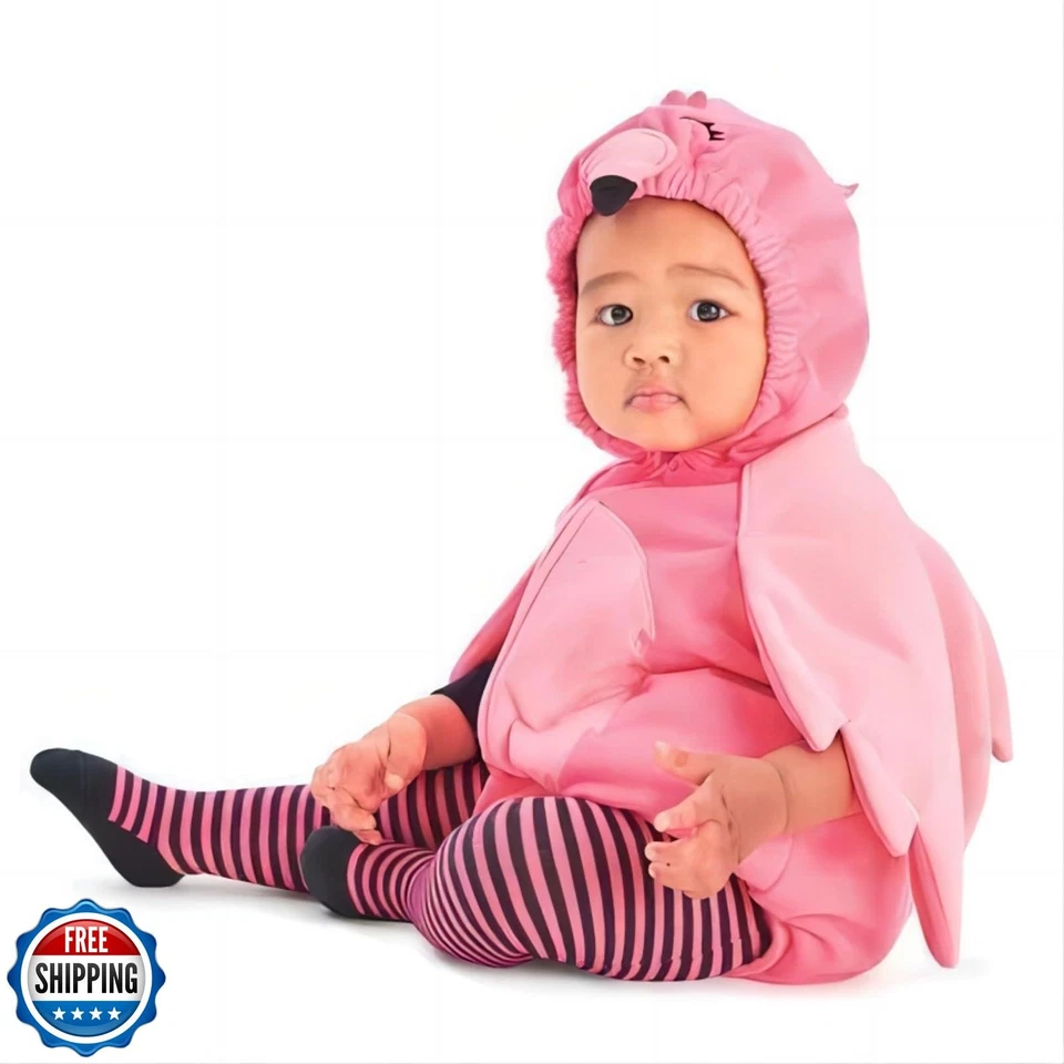 Bonangber Recién Nacido Halloween Disfraces Bebé Flamenco Disfraz Ala Lados Con Capucha  Foto 2 de 4