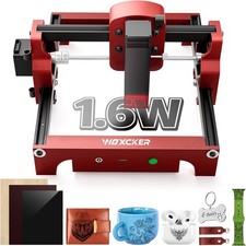 Mini Laser Engraver for Beginner, Woxcker S1 1.6W 130x130mm, Black