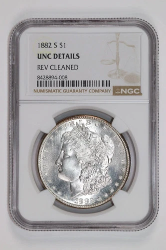 1882-S MORGAN DOLLAR NGC UNC DETAILS - LOOKS GEM 65+