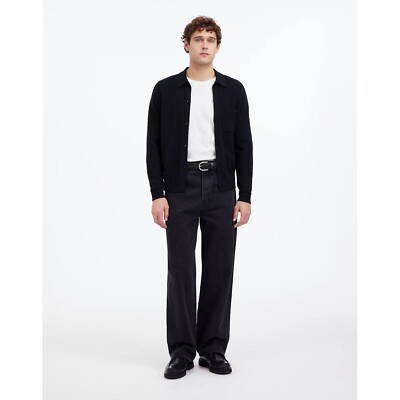 Madewell Menswear XS Navy Half Milano Stitch Collared Cardigan NWT