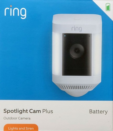 Ring Spotlight Cam Plus (Battery) Outdoor Security Camera & Spotlight (White) - 第 1/5 張圖片