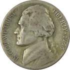 1944 S Jefferson Wartime Nickel Ag About Good 35% Silver 5c Us Coin Collectible