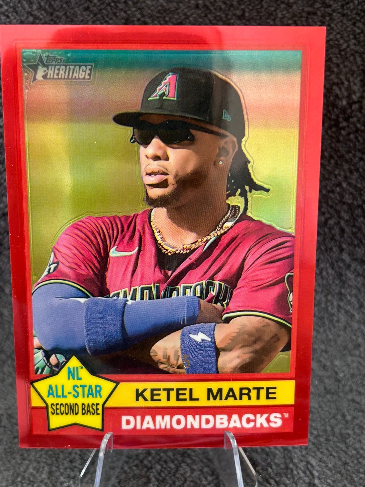 2025 Topps Heritage #420 Ketel Marte RARE Chrome Red Refractor 4/5