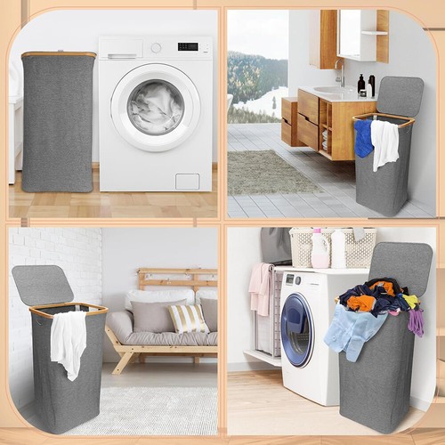 Large Foldable Dirty Clothes Laundry Basket Hamper Clothe for Storage 41*33*74cm - Picture 11 of 16