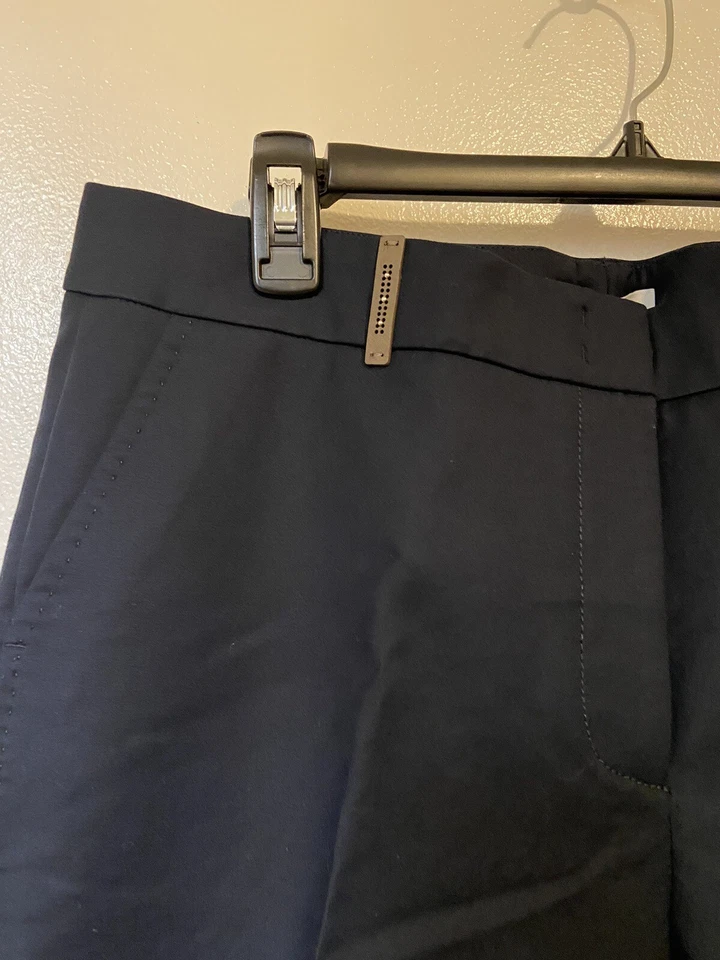 Calça social Peserico azul marinho algodão feita na Itália tamanho 50 - Imagem 2 de 4