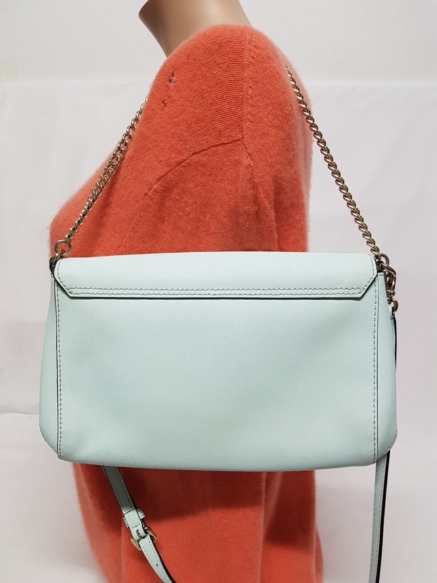 KATE SPADE NY GREER LAUREL WAY LIGHT BLUE SAFFIANO CROSSBODY BAG