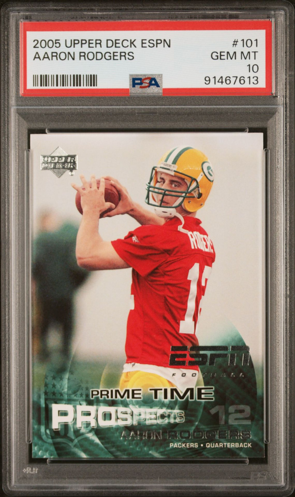 2005 Upper Deck ESPN #101 AARON RODGERS Rookie PSA 10 GEM MINT Packers RC