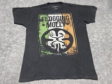 Flogging Molly Celtic Punk Band Faded Black Medium Shirt Irish American Rock Y2K