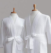 Unisex Hotel Spa Waffle Bath Robe 100% Cotton Dressing Gown Bathrobe Nightwear