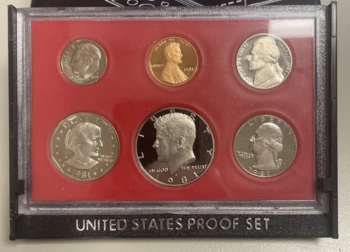 US Mint 1981 Proof Set 6 Coin Set