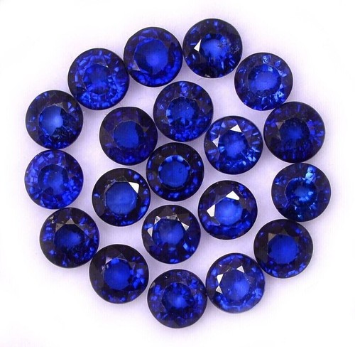 10 Pcs 6 mm Natural Ceylon Blue Sapphire Round Cut Loose Certified Gemstone Lot - Picture 2 of 3