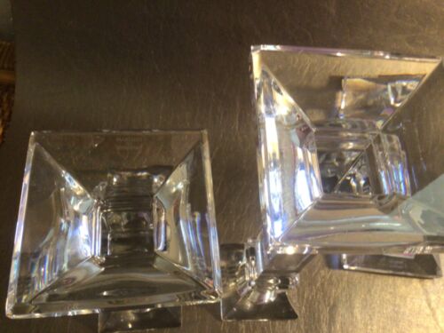 Marquis By Waterford Treviso Set Of 3 Crystal Candlesticks Holders - NWOB - Chip - Picture 11 of 11