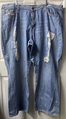 Lane Bryant Venezia Boot Cut Jeans Women's 28 Embellished Patchwork Distressed