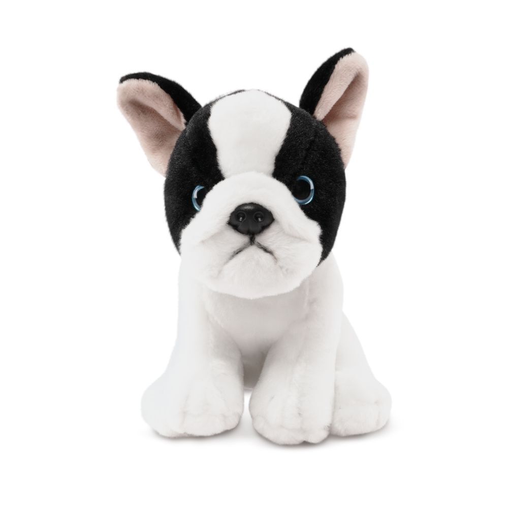 Black & White French Bulldog Puppy Dog Plush Soft Toy 16cm Living Nature AN776