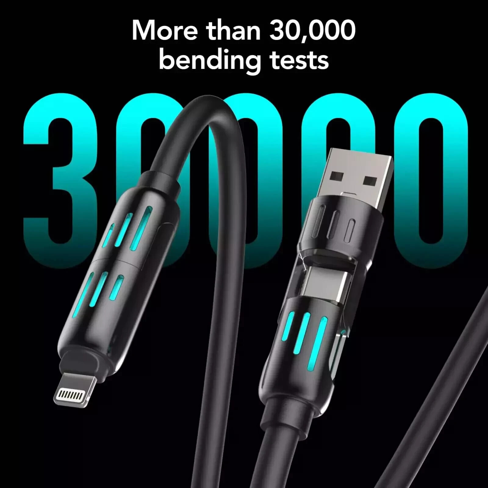 👍4 in 1 Multi-USB Charging Cable -240W Fast Charging/With USB A+ Type-C 6.6ft🔥