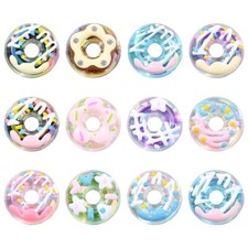 12 pezzi ciambella acrilico perline focali ciambella per penna portachiavi braccialetto collana fai da te