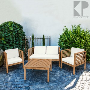 Salon De Jardin Fauteuil Canapé Banc Table Chaise Bois Marron ... Salon De Jardin Fauteuil Canapé Banc Table Chaise Bois Marron ...