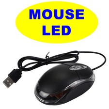 Mouse USB 2.0 Ottico filo Luce LED PC Notebook Computer WINDOWS VISTA 7 8 10