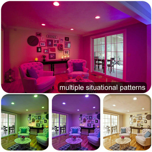 Luces de techo LED inteligentes 9W RGB+CW+WW DOWNLIGHT Bluetooth focos control de aplicaciones - Imagen 8 de 15