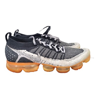 Nike Air VaporMax Flyknit 2 Safari Men's 12 Fashion Sneakers Gray Orange Light