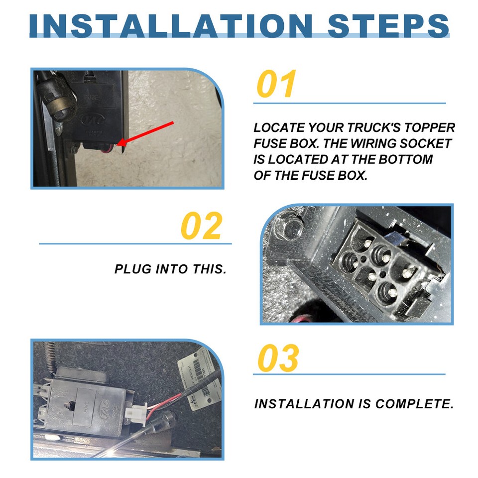 6Pin Wiring Harness Adapter Connector for Leer Pickup Cap Topper w/TAG