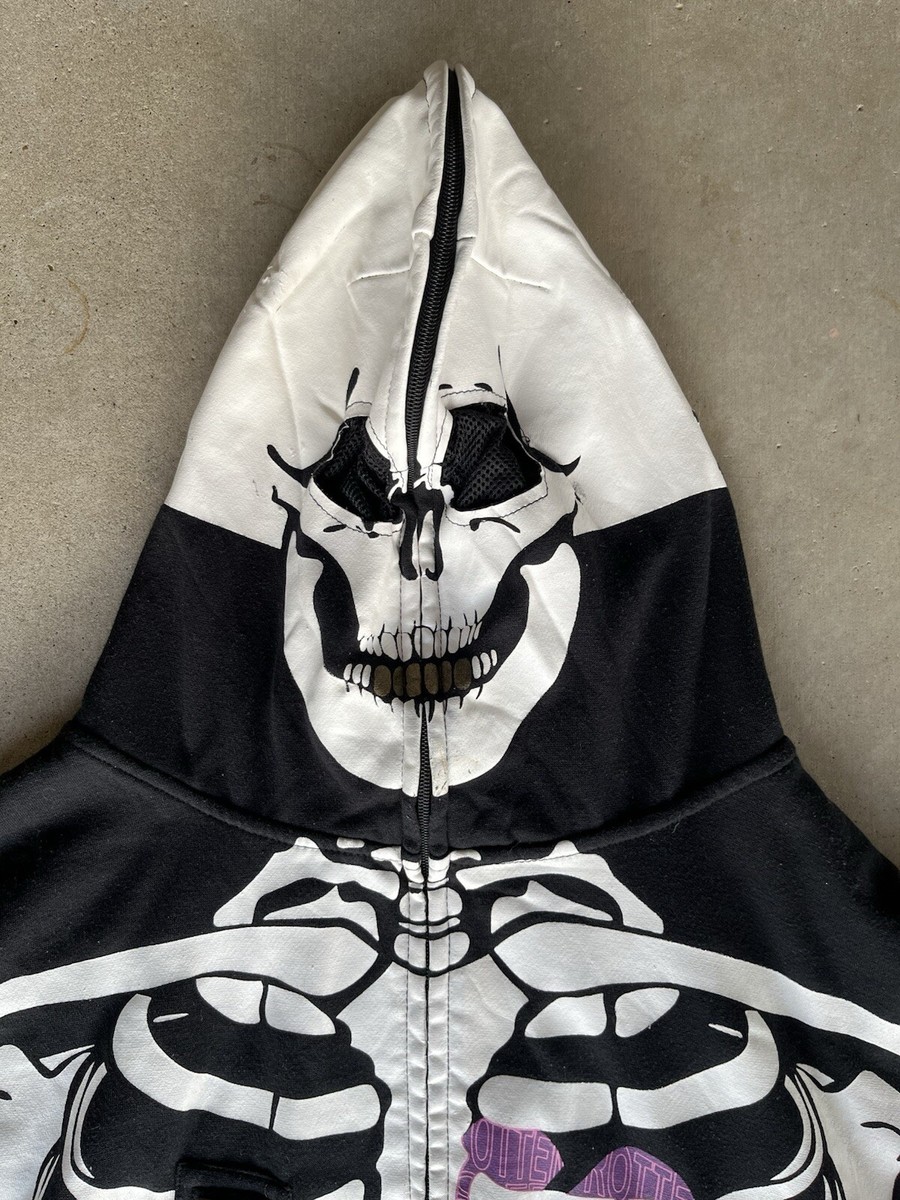 白(KURO)HOODIE(L) Zara Women's Black White Colorblock Hoodie Hooded Cropped