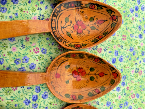 Turkish Wooden Spoons (10) Vintage Hand Made/Painted Haci Guler on all spoons - Picture 7 of 23