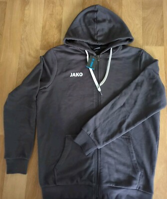 JAKO 6865 Kapuzenjacke Base anthrazit 21 Zip Kapuzen Hoodie Sweat dunkelgrau 152